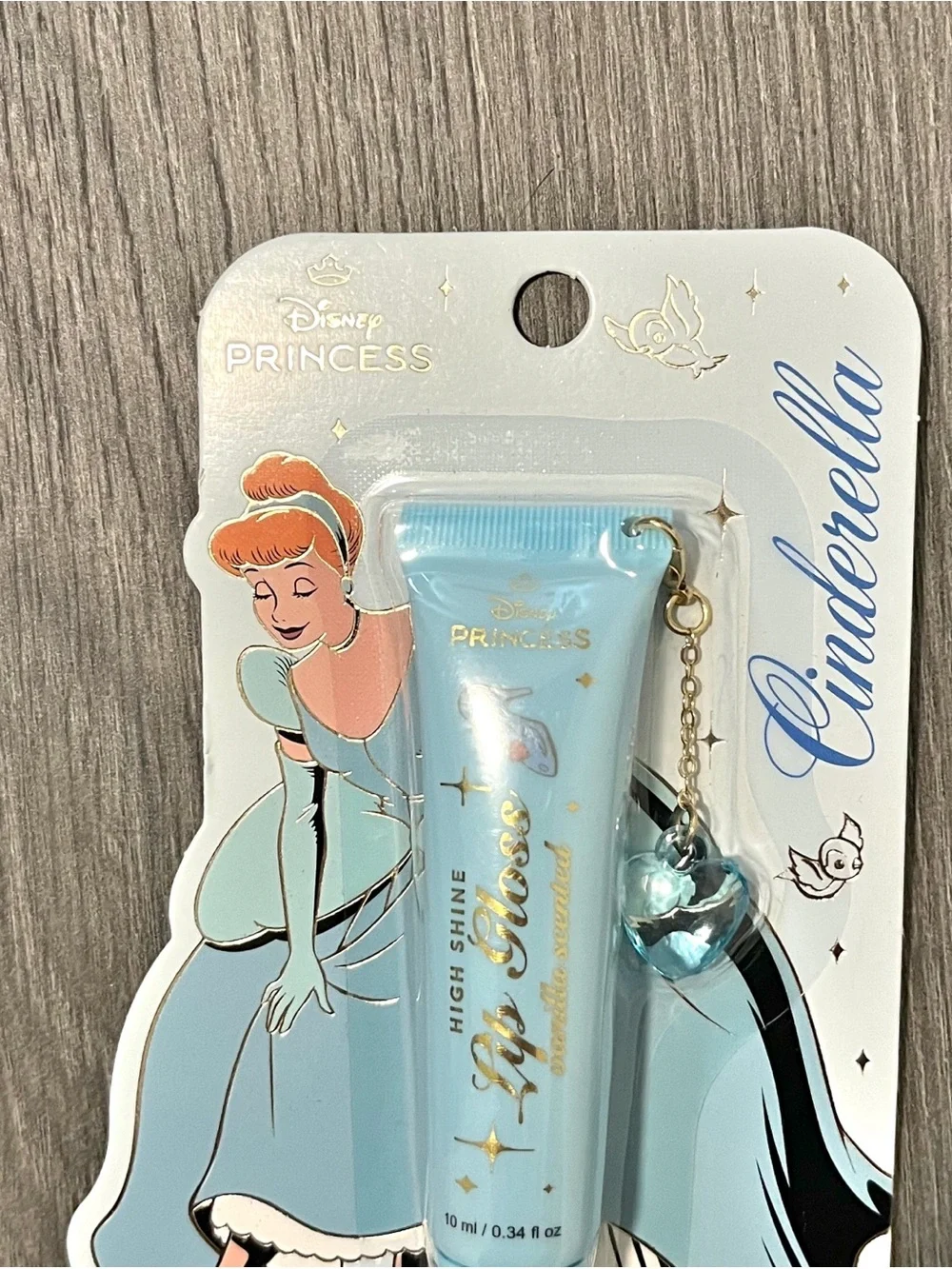 Disney Princess Cinderella High Shine Vanilla Scent Lip Gloss With Heart Charm